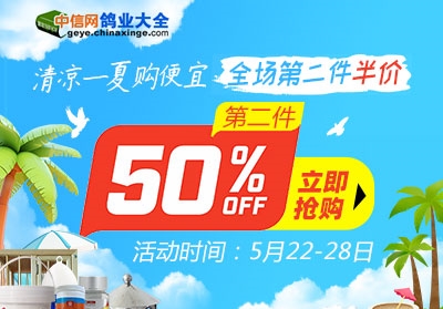 最后一天！鸽业商品全场第二件半价
